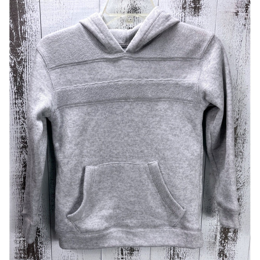 BKE Boys Hoodie Size Small 7-8 Gray Knit Pullover Kangaroo Pocket Gorpcore Soft